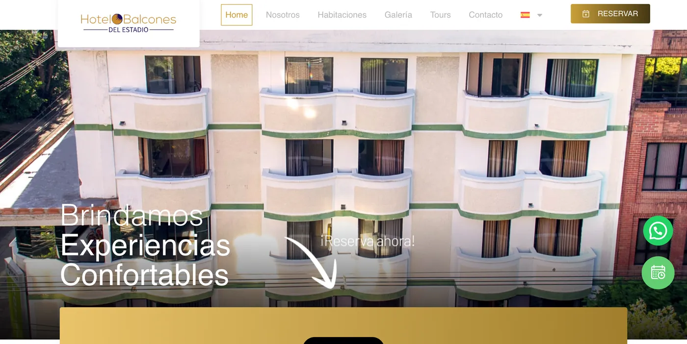 Hotel Balcones del Estadio website screenshot